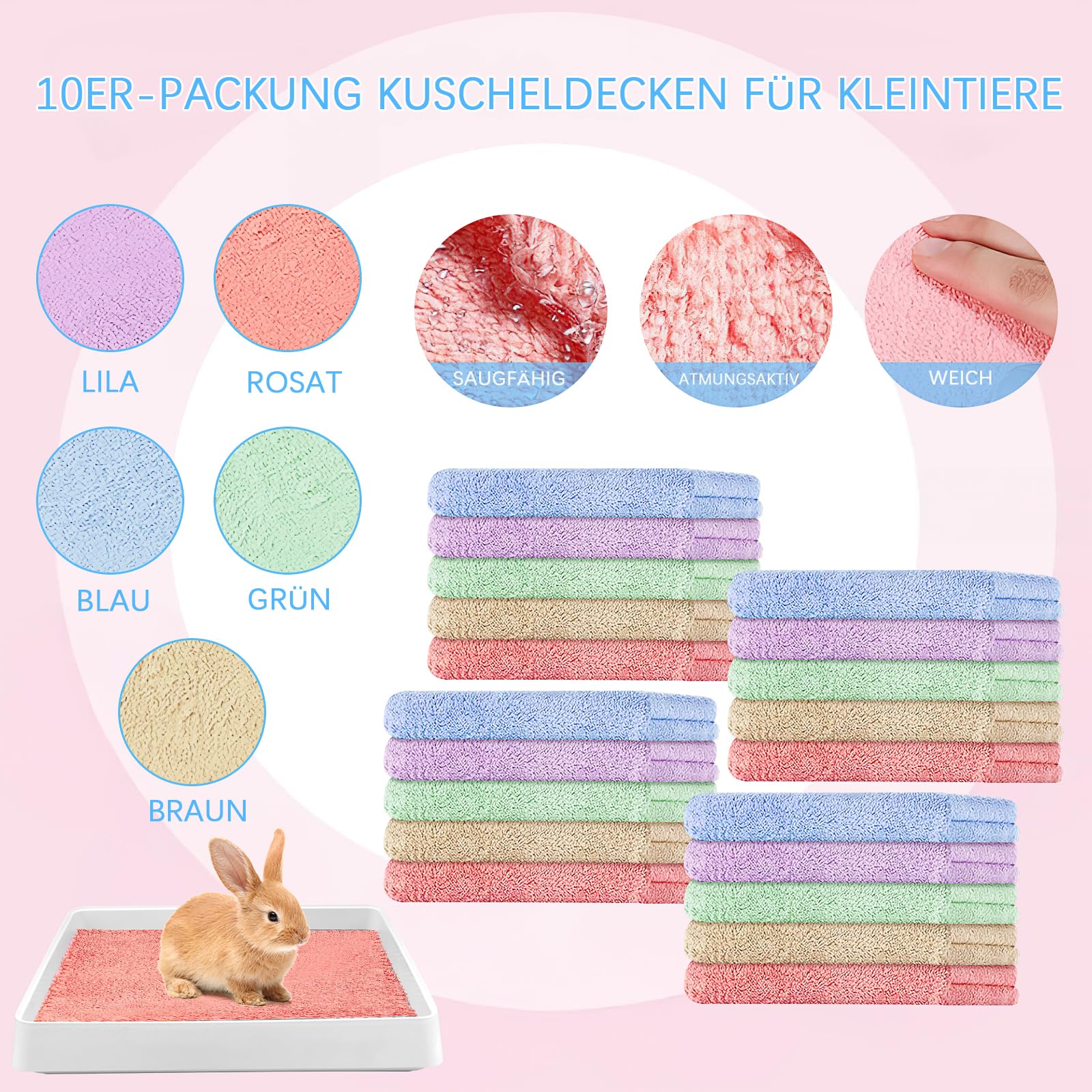 Lettiera per gatti con 20 coperte, 38 x 31 cm, con griglia
