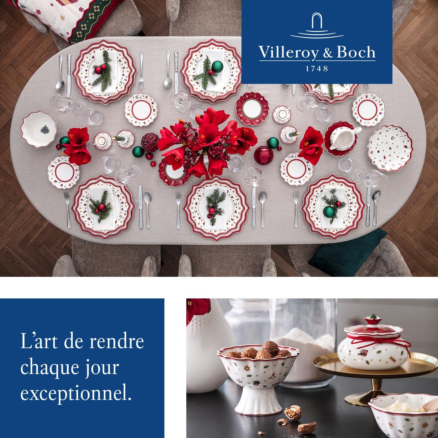 Villeroy & Boch Toy's Delight Ensemble petit-déjeuner pour 2 personnes "Breakfast for Two", 6 pièces, Porcelaine Premium, 750ML, Rouge