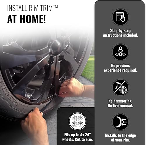 Vista 3 de All-Fit - Tiras de protección para llanta, para prevención de rozaduras, ajuste universal Negro