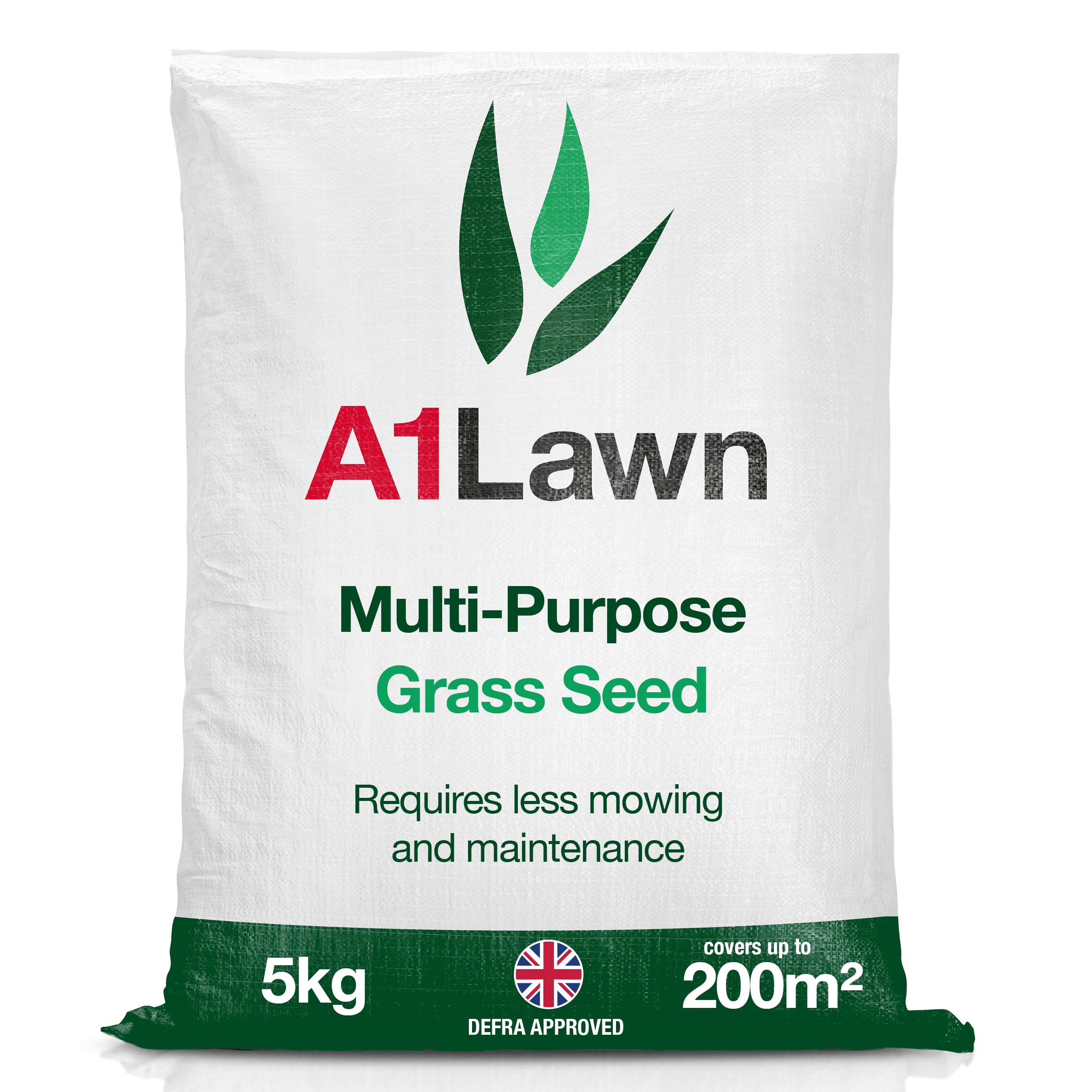 A1 Lawn, Multi-Purpose Grass Seed - Fast Growing, Hard-Wearing Lawn, DEFRA Approved, 5kg — image 1