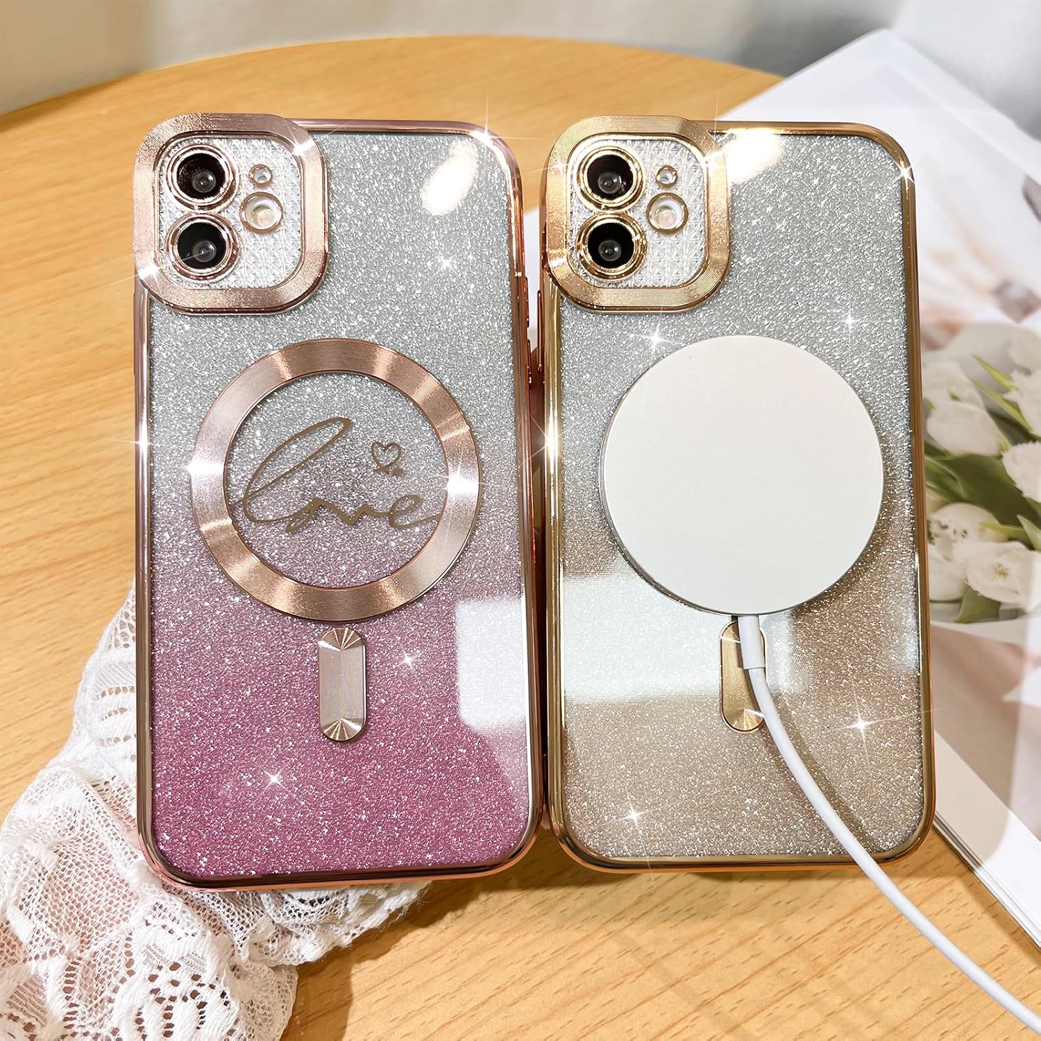 ULAK - Funda Compatible Con IPhone 11, Transparente Con Borde De Color, Híbrida A Prueba De