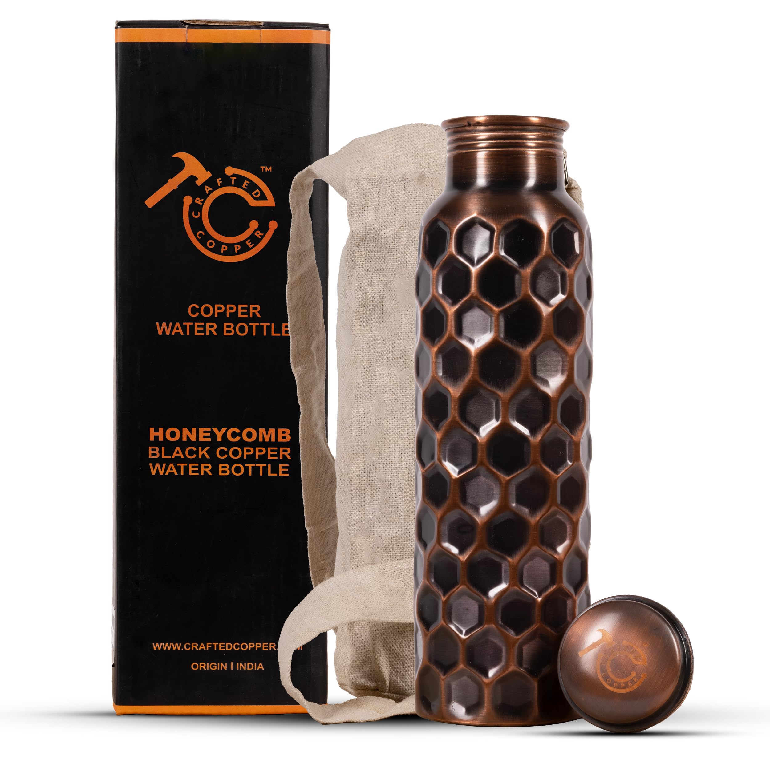 100% Pure Copper Water Bottle For Drinking 34 Oz Extra Large - Ayurvedic Copper Vessel For Drinking - Drink, Yoga, Fitness, and Daily Hydration - Enjoy The Healthy Benefits