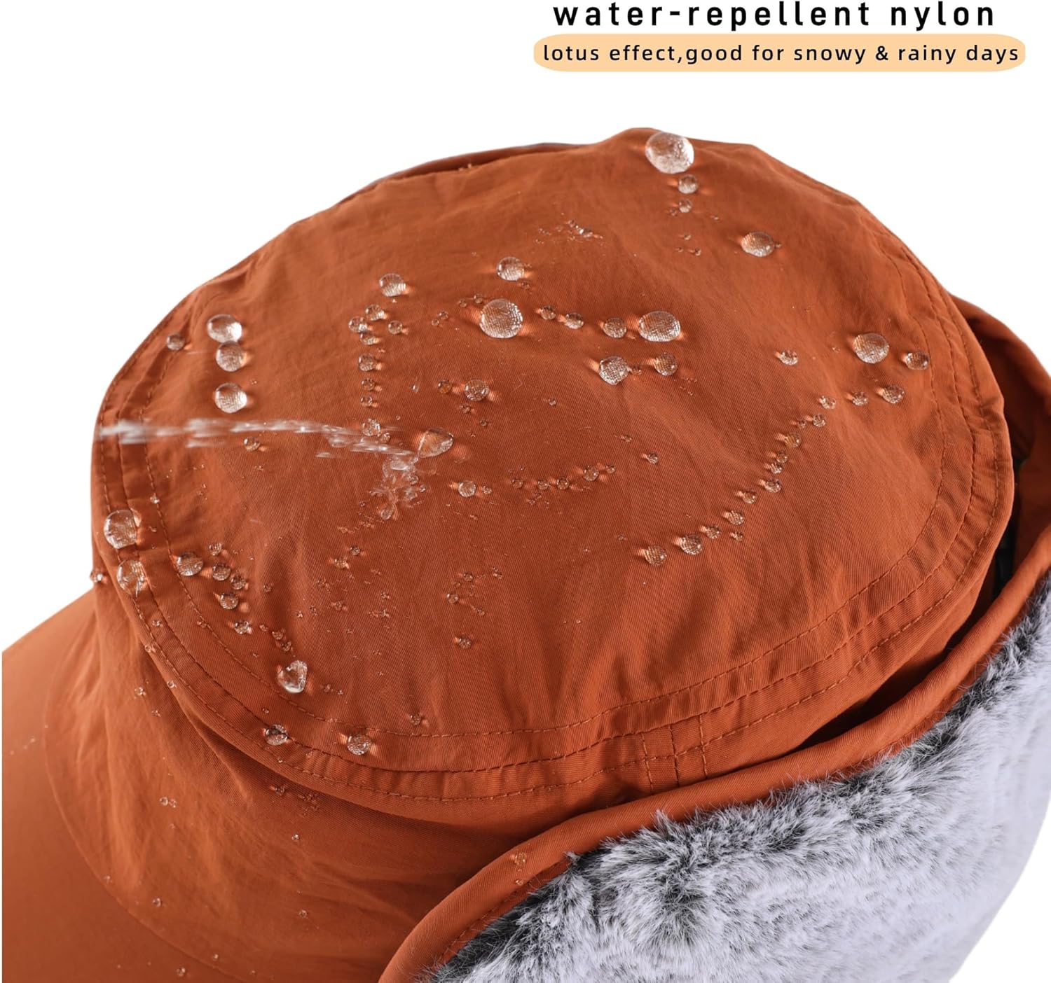 Connectyle Men's Winter Hat with Visor Warm Earflaps Hat Fully Lined Faux Fur Baseball Cap Trapper Hunting Hats - Image 5