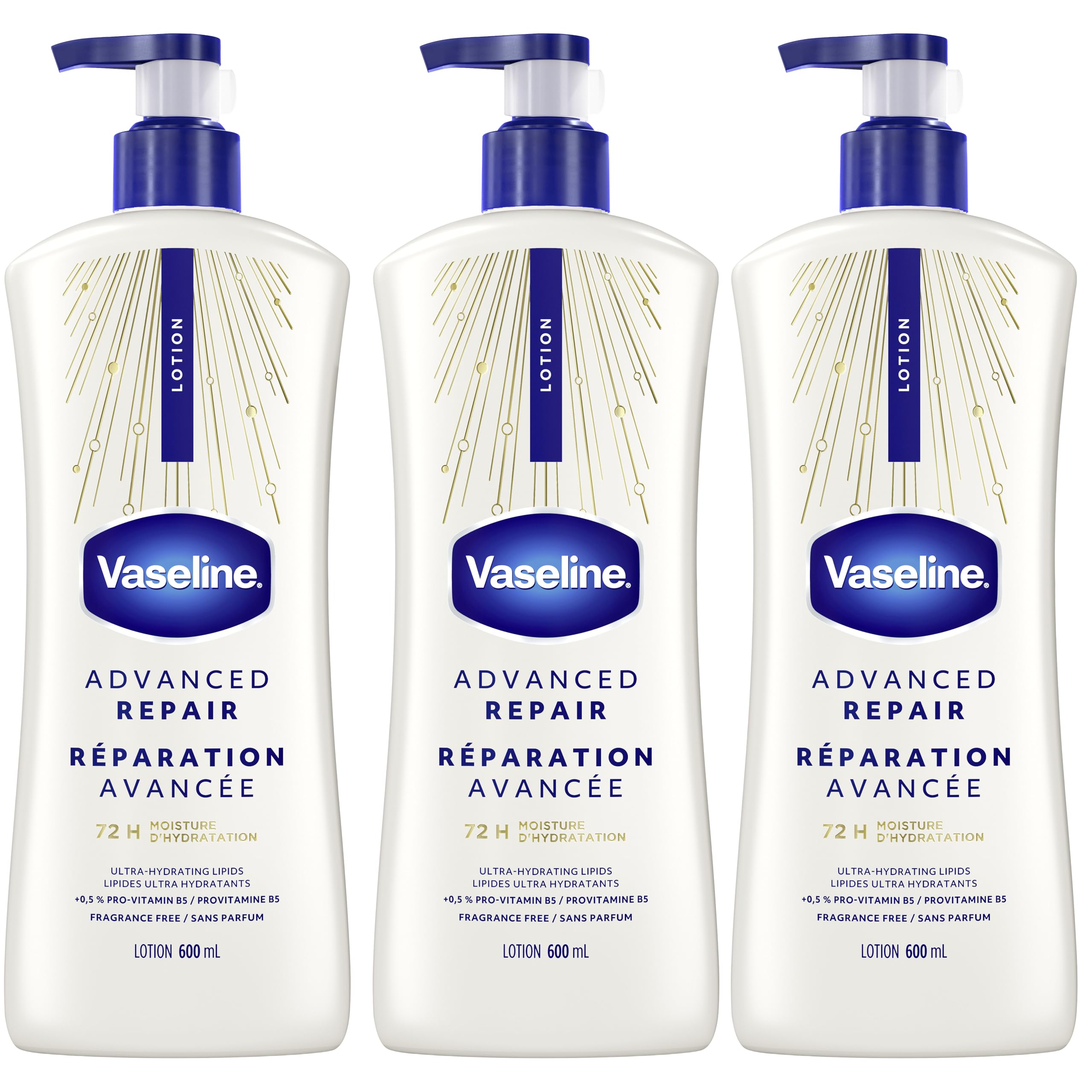 Intensive Care Unscented Advanced Repair Body Lotion - Ultra-Hydrating with Lipids for Extremely Dry Skin, 20.3 oz, Pack of 3