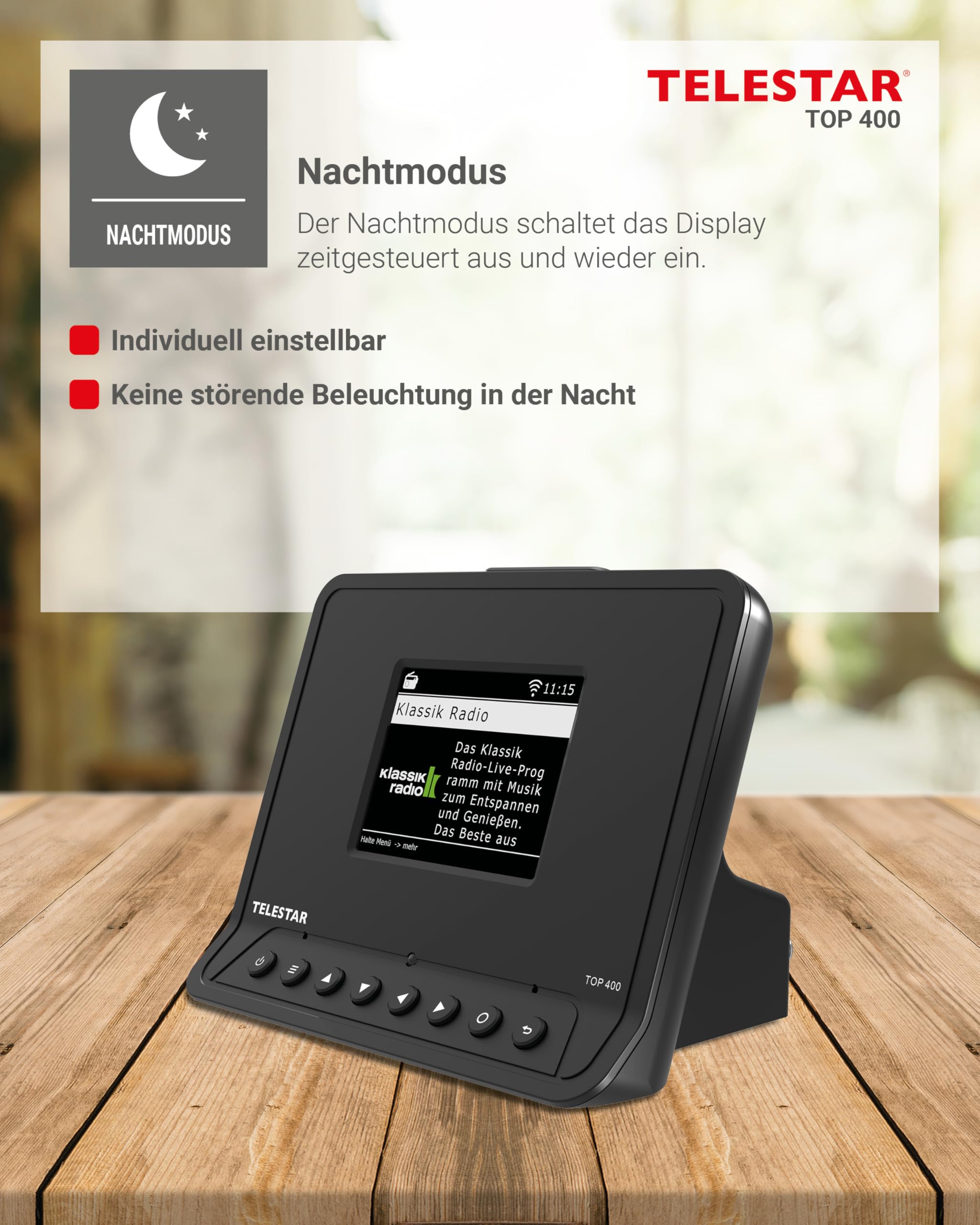 TELESTAR TOP 400 – HiFi-Adapter zur Aufrüstung von HiFi-Anlagen – Schwarz | Internetradio, DAB+, Streamingdienste, Bluetooth Audio-Streaming & Sendefunktion, USB-Aufnahme, Hotelmodus, Nachtmodus