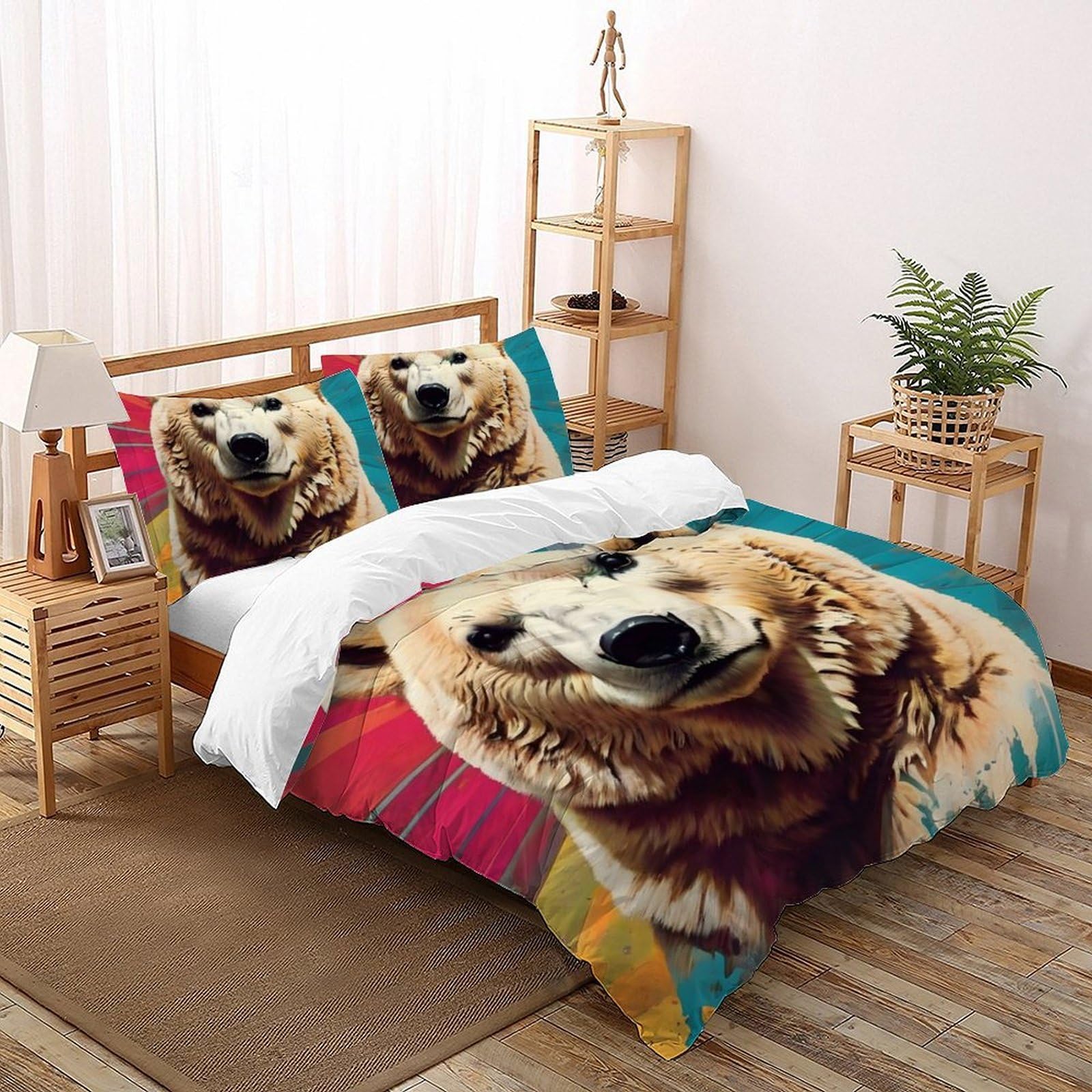 Couette qui glisse ? Housse de couette fermeture éclair 220x240 enfant lit king 3 pièces