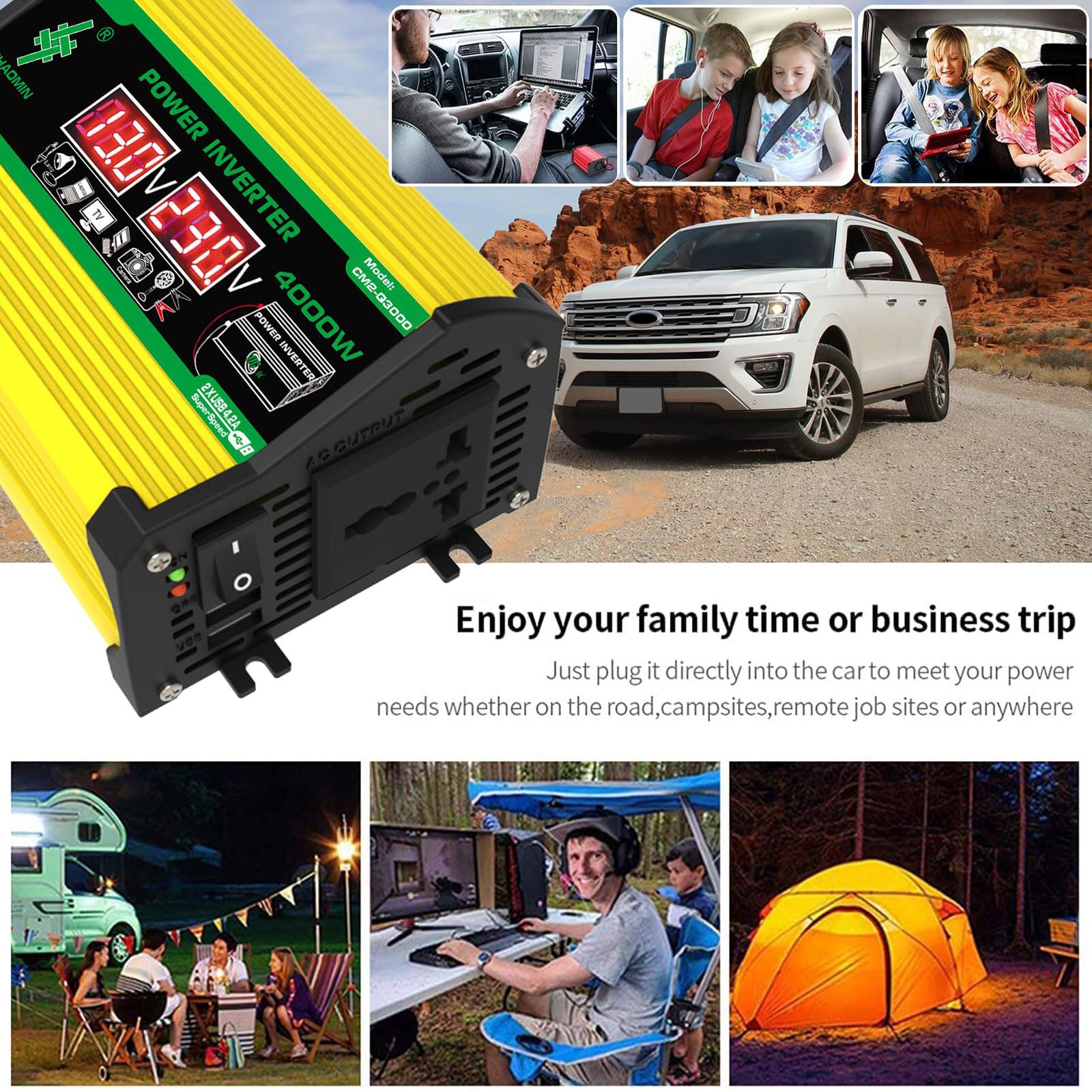 Kit pannello solare, kit pannello solare completo, pannello solare impermeabile da 50 W e inverter solare da 4000 W, regolatore solare da 12 V 50 A con 2 porte USB e display a LED per casa, camper,