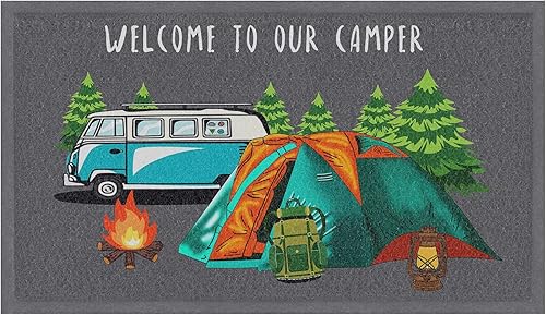 comfoyar Tapete de verano para caravana, bienvenido a nuestra caravana, caravana, autocaravana, caravana, autocaravana, tapete decorativo para