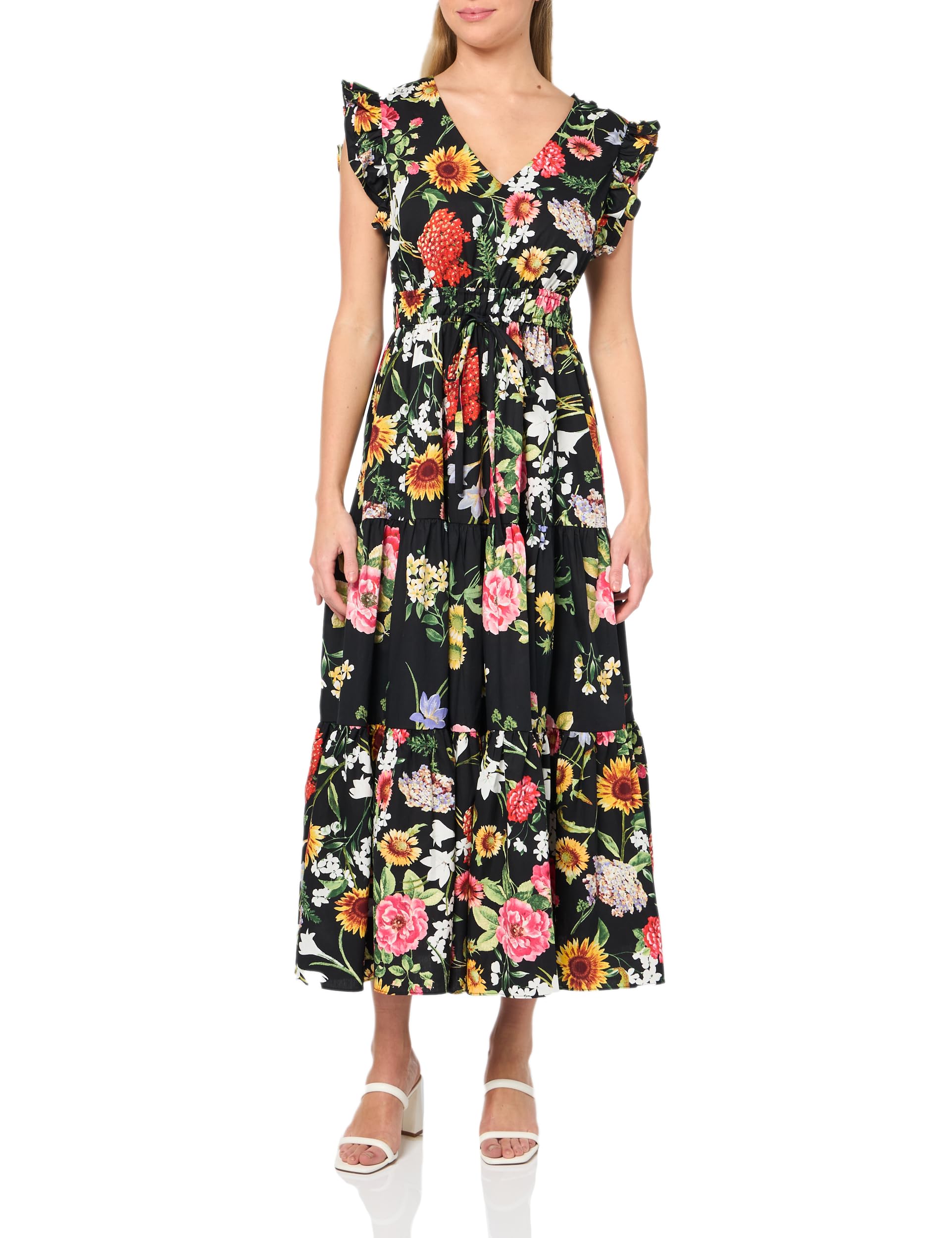 Anne KleinWomen's Drawstring Waist Maxi with Ruffle SLVS