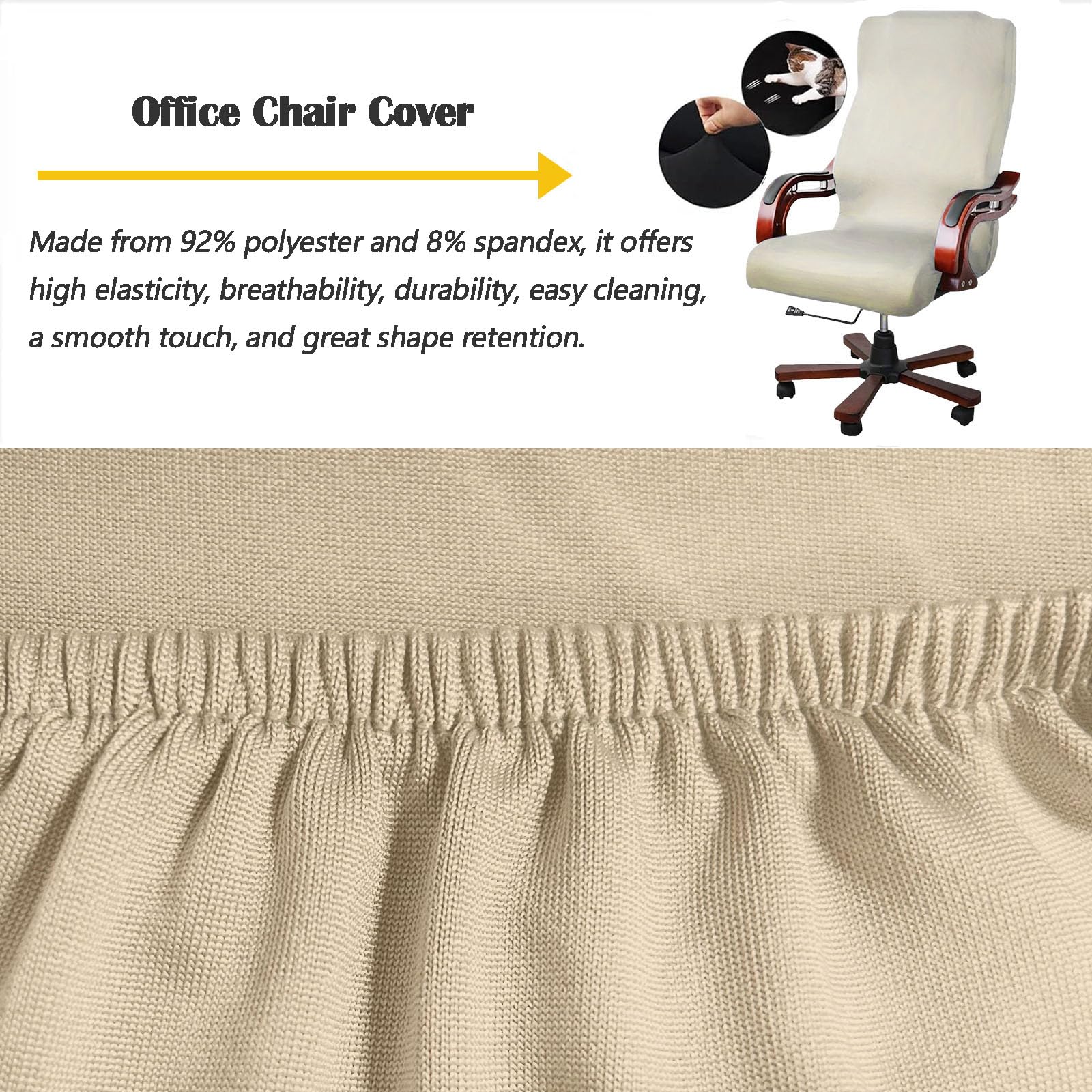 SHCKE Computer Office Chair Cover Stretchable Universal Chair Covers