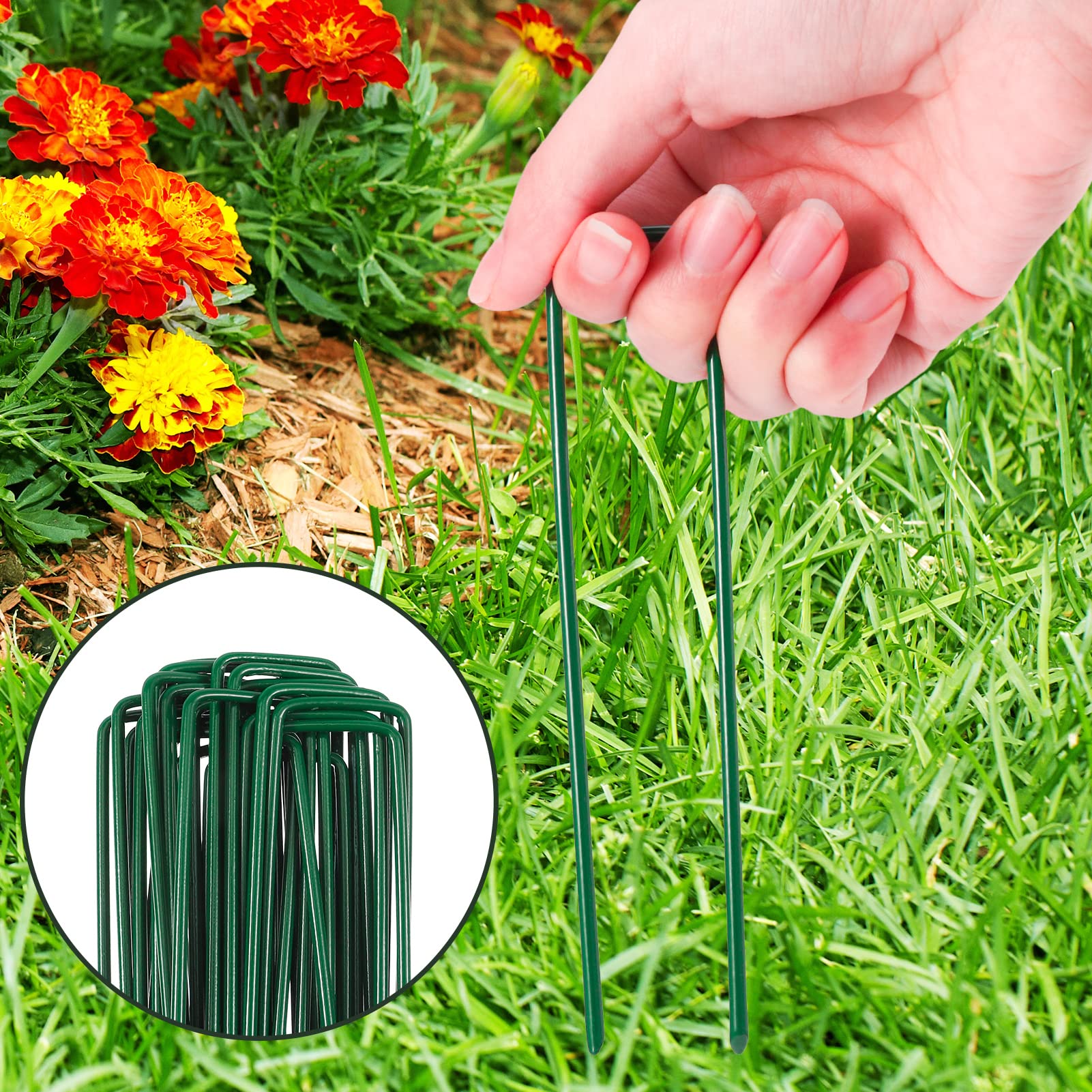 Amazon | FRIUSATE 人工芝ペグ U字型テントペグ グリーングラウンド