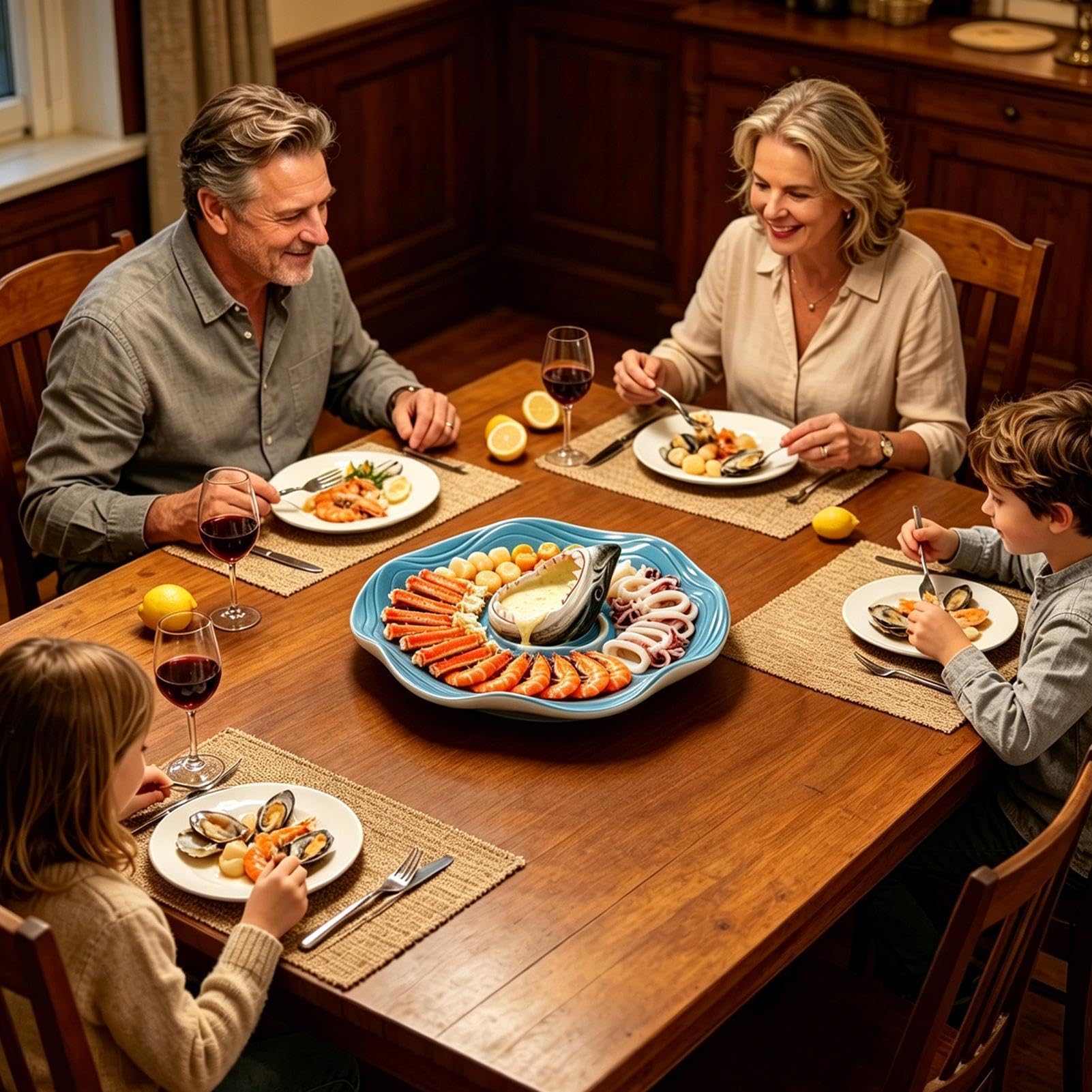 Plato de Madera de Tiburón para Tabla de Quesos Plato de Cerámica Pintado a | Plato temático océanos Para Charcutería, Queso, Hamburguesa, Gambas, Sardinas, Aperitivos, Palomita