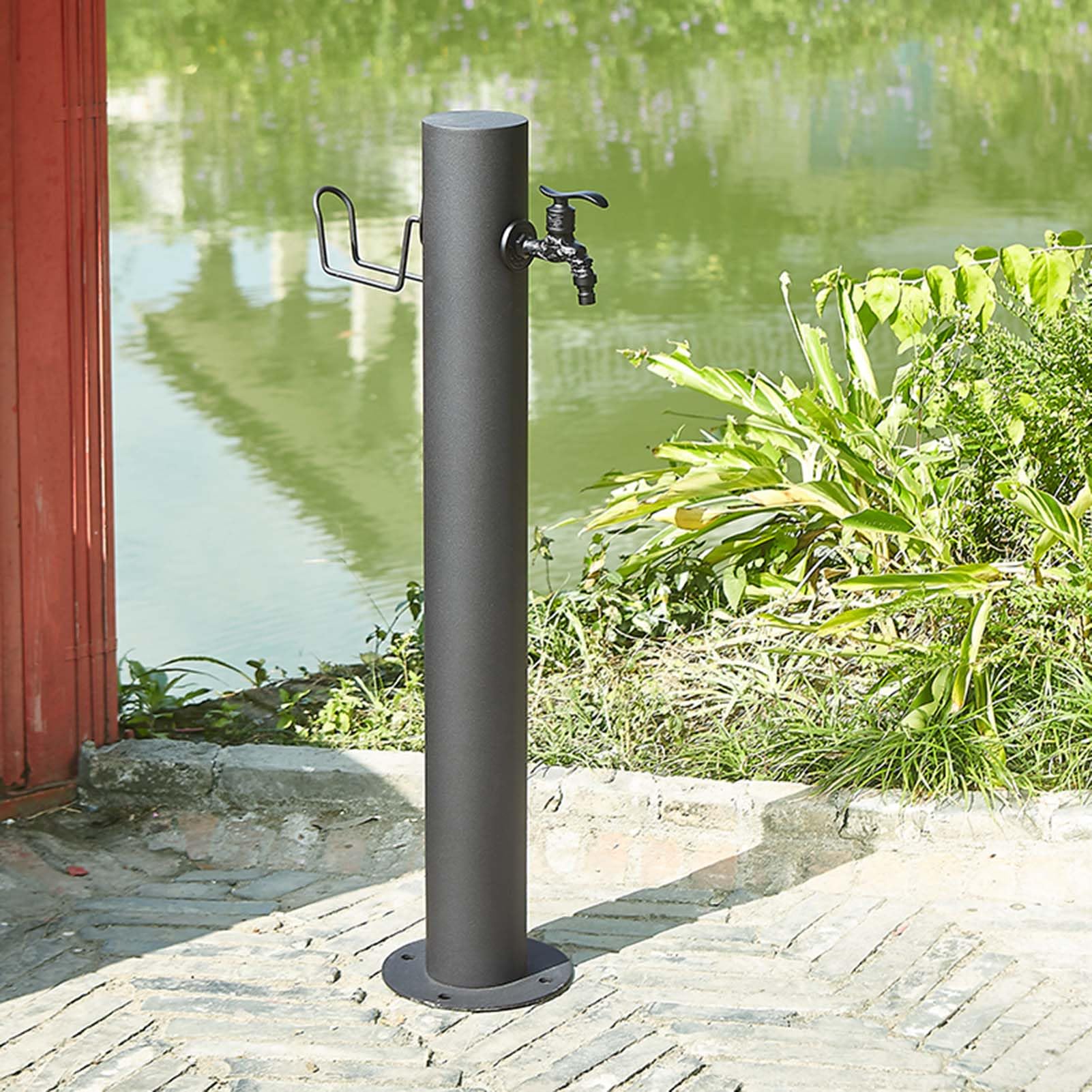 Stainless Steel Vertical Garden Water Column For Outdoor Yard - Freestanding Antifreeze Cracking Floor Fountain With Full Copper Faucet - Hose Stand And Hydrant Water Fea,size_name-20.5*86CM