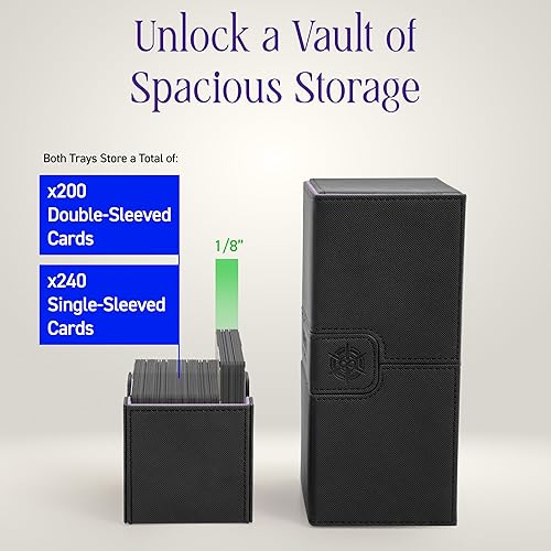 Miniatura 4 de Infinity Vault Sideloader 200 - Caja de doble cubierta con bandeja de dados - Hecho para proteger más de 200 tarjetas de doble manga - Gran caja de