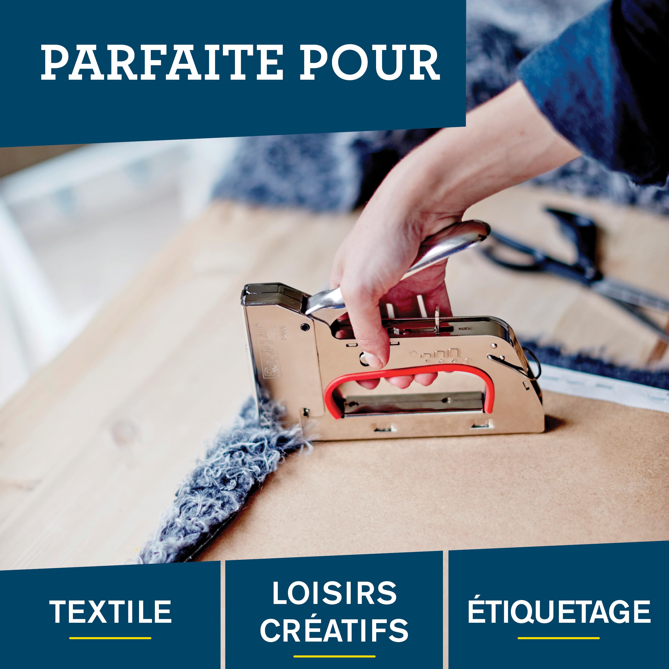 Rapid - Agrafeuse PRO R353 pour Agrafes N°53 de 6-14mm, Agrafeuse pour Tissus avec 3 Puissances au Choix, Gâchette Facile à Actionner & Poignée Ergonomique, Fabriqué en Suède, Emballage FSC (5001666)