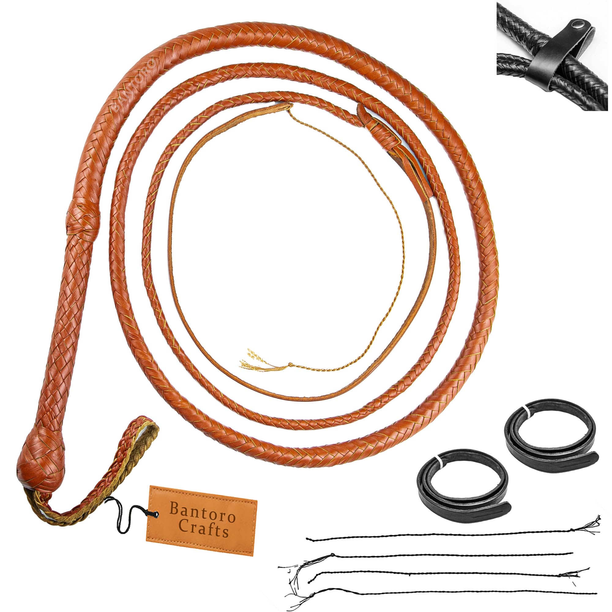 ndiana Jones Zweep Leren Bull Zweep Leren Bullwhip Paardensport, Leren Buik & Leren Bolster Inside, Bruine Bullwhip (10 voet (3 meter