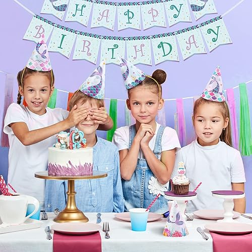 Miniatura 5 de WERNNSAI Sombreros de Fiesta de Cumpleaños - 12 Piezas Suministros de Fiesta de Cumpleaños Sombreros de Cono con Diademas Sombreros de Papel