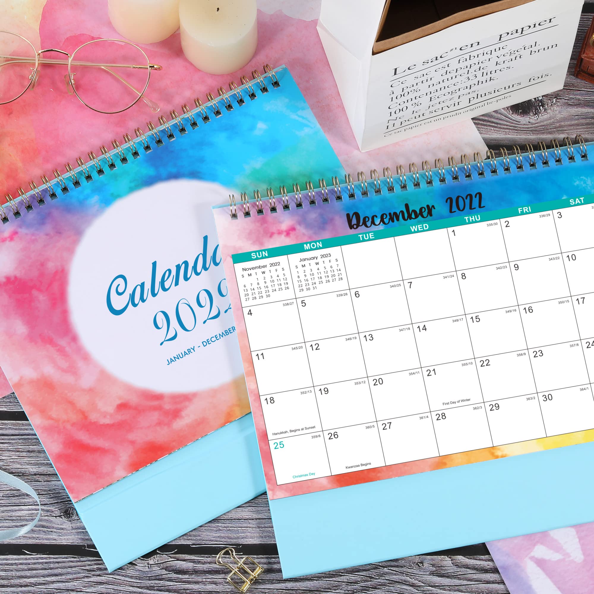 2022 Desk Calendar Standing Flip 2022 Desktop Calendar with Thick Paper, 9.8" x 8.3", Jan