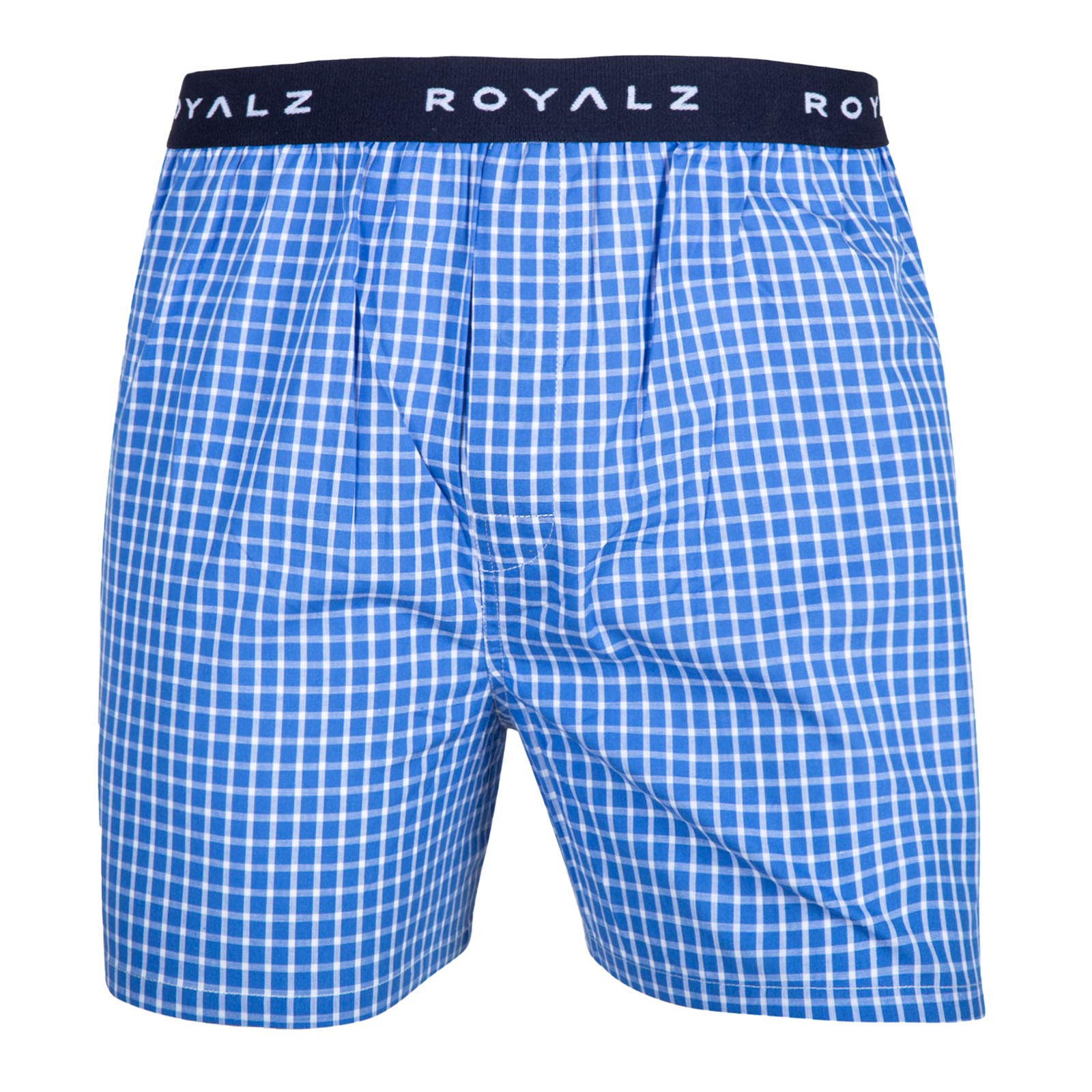 ROYALZ Zestaw 5 par bokserek w stylu amerykańskim dla mężczyzn, majtki w kratkę, niebieskie, klasyczne, zestaw 5 sztuk, bielizna dla chłopców