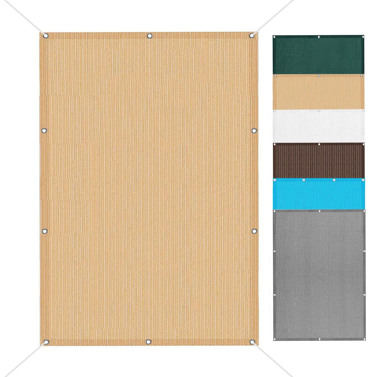 Voile d'ombrage respirante 1.2x2.8m crème avec corde pour jardin