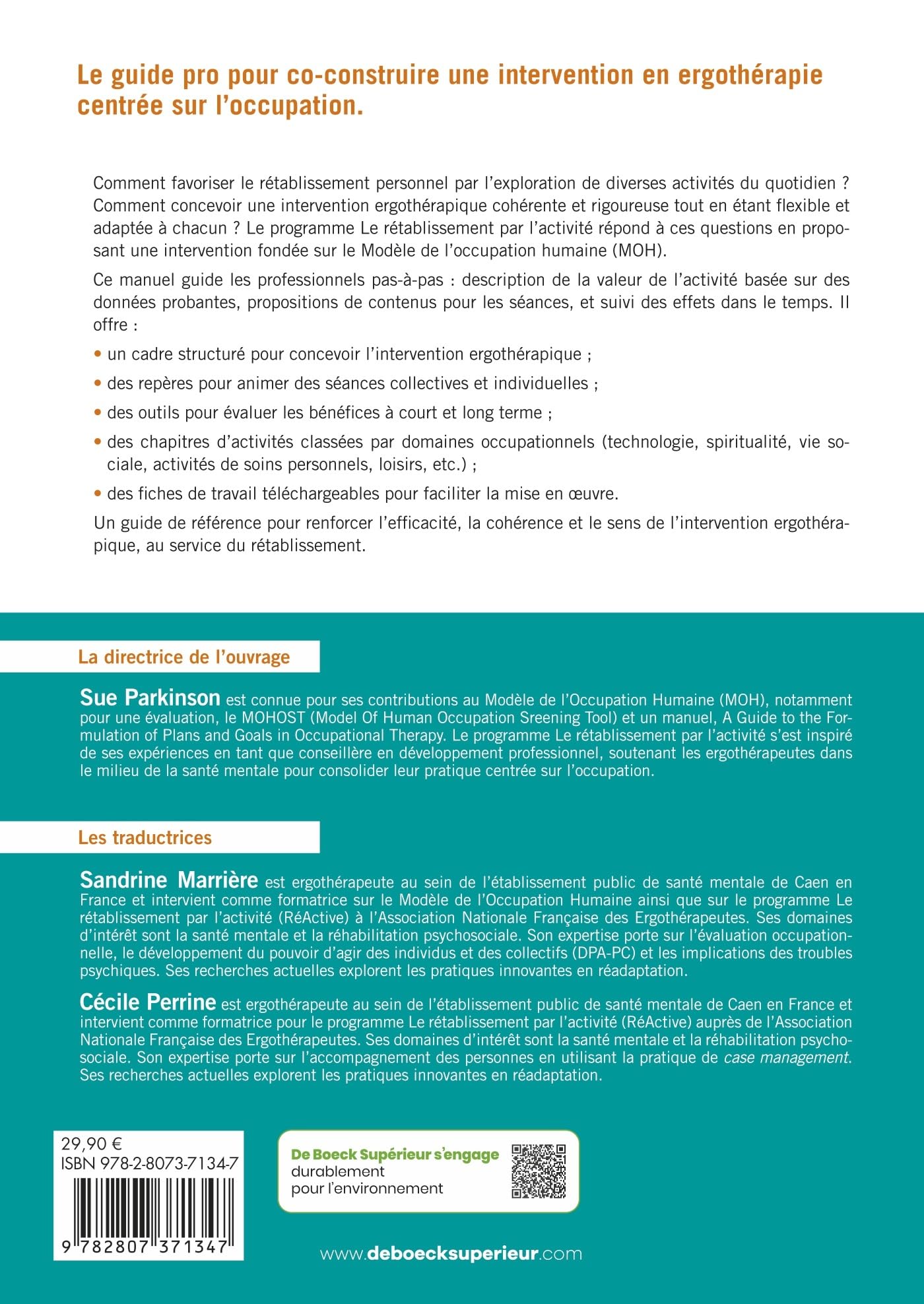 Le rétablissement par l'activité: Augmenter la participation occupationnelle dans la vie de tous les jours