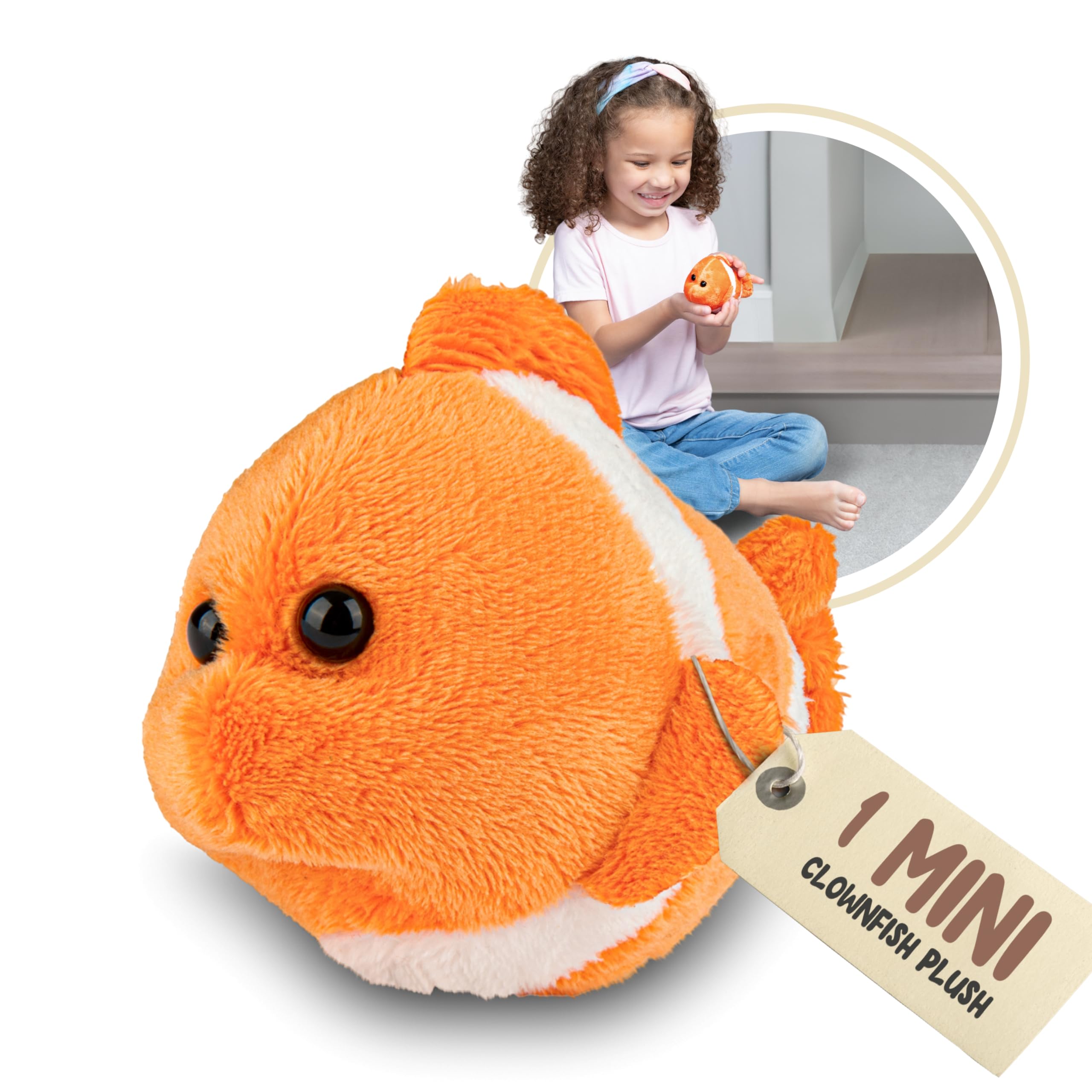 Forest & Twelfth Stuffed Clownfish, Single Mini Stuffed Animal Plush Toy for Kids, Ocean Party Favors and Goody Bags, Classroom Treasure Box Prizes, Stocking Stuffers (Clown Fish)