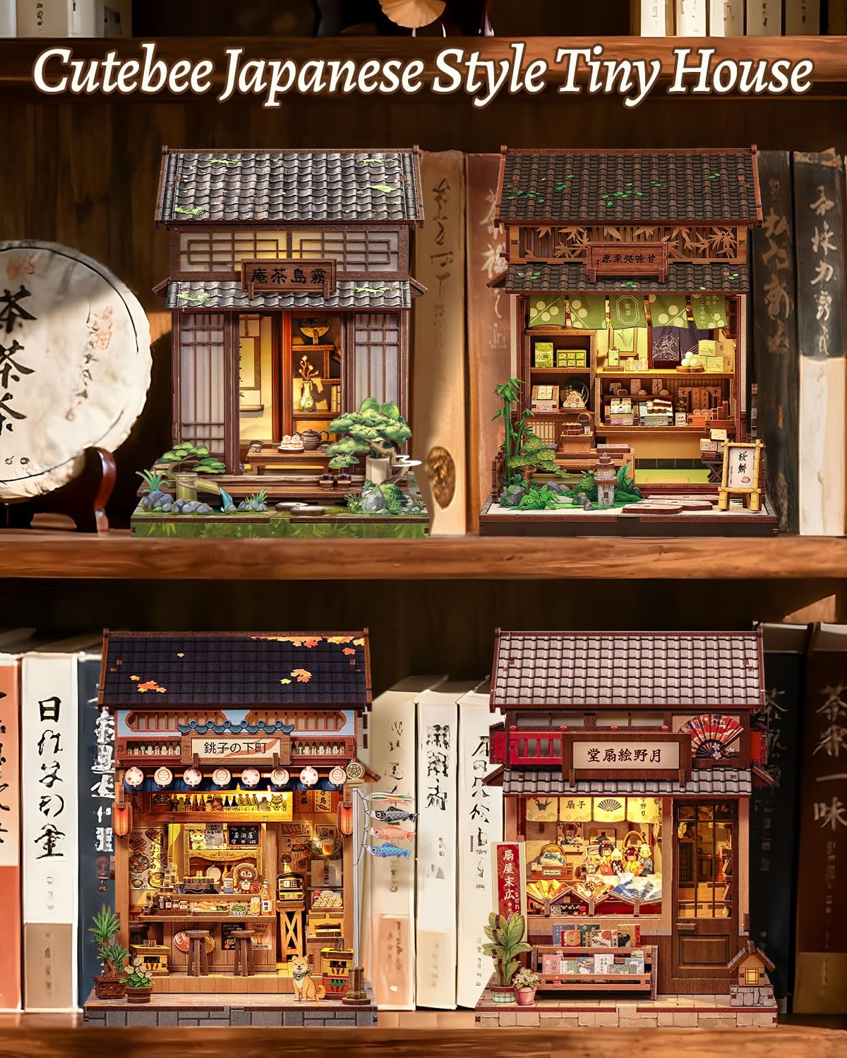 Cutefun Book Nook Kit – Japanese book nook - Set creativo per casa delle bambole, il regalo artigianale perfetto per adolescenti e adulti che amano progetti affascinanti (Kirishima Cha-an)