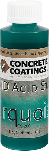CC Concrete Coatings Tinte ácido vívido para concreto turquesa 4OZ