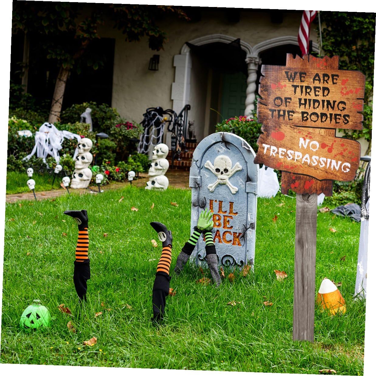 Operitacx Halloween Lawn Signs 2pcs Outdoor Yard Stakes Halloween Party Props Decorative Road Signs