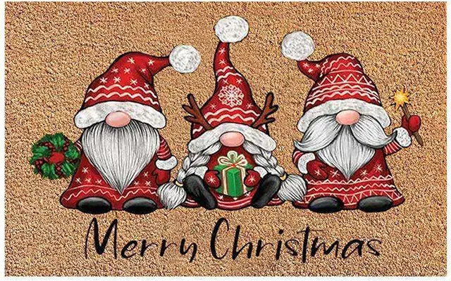 Zerbino Natalizio Antiscivolo 40x60 cm - Tappeto Natalizio Lavabile Interno/Esterno