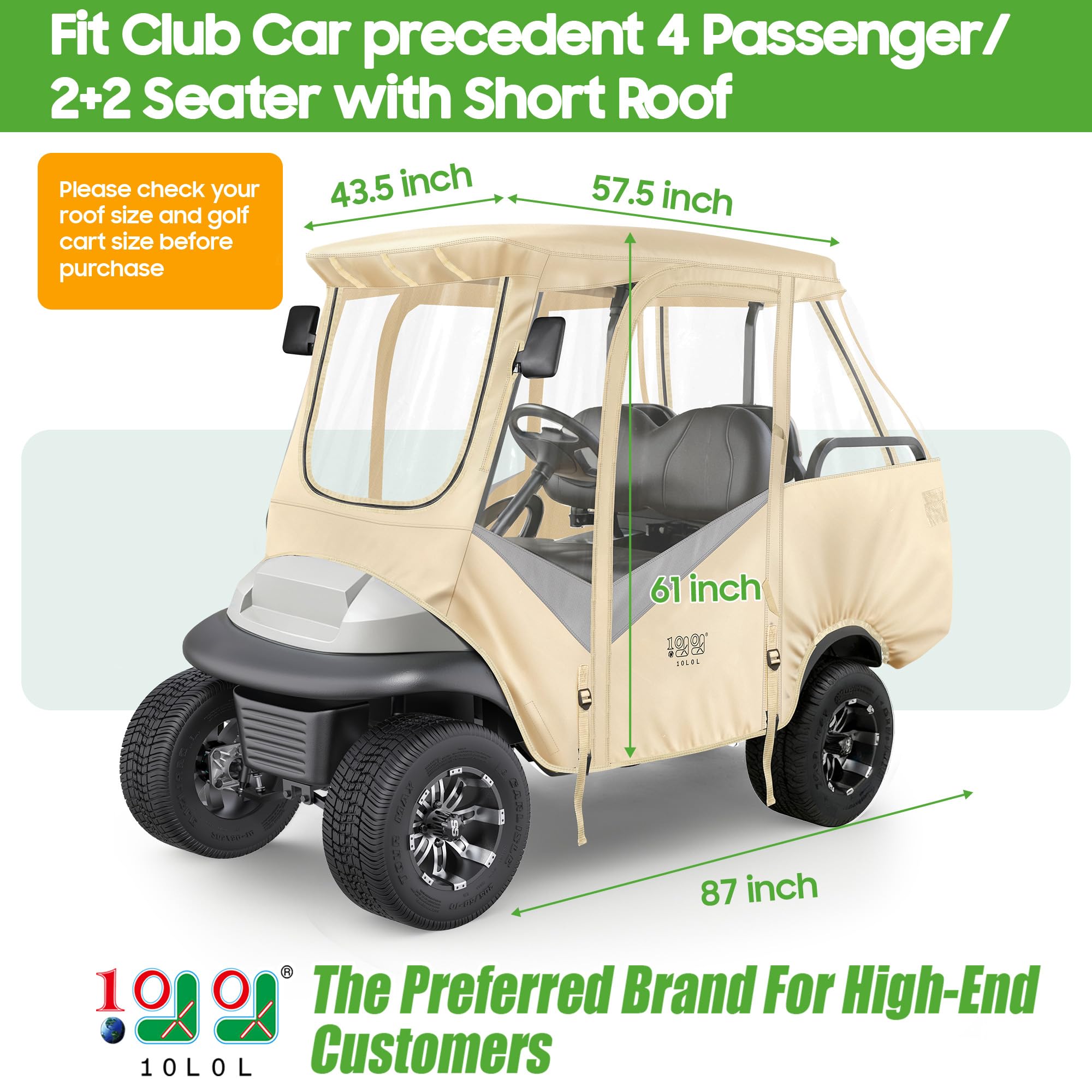 10L0L Housse de Voiture de Golf pour Voiture de Golf