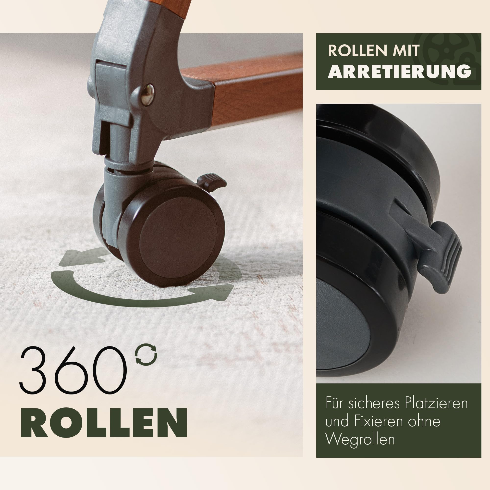 KUNU Babybett Beistellbett mit Rollen für Boxspringbett 3 in 1 rollbares Baby Bett Reise Babywiege Stubenwagen höhenverstellbar inkl Reisetasche