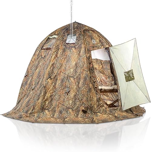 Miniatura 12 de Tienda de campaña caliente de Rbm Outdoors con gato para estufa, fácil de configurar, tiendas de campaña de 4 estaciones para invierno y clima frío,