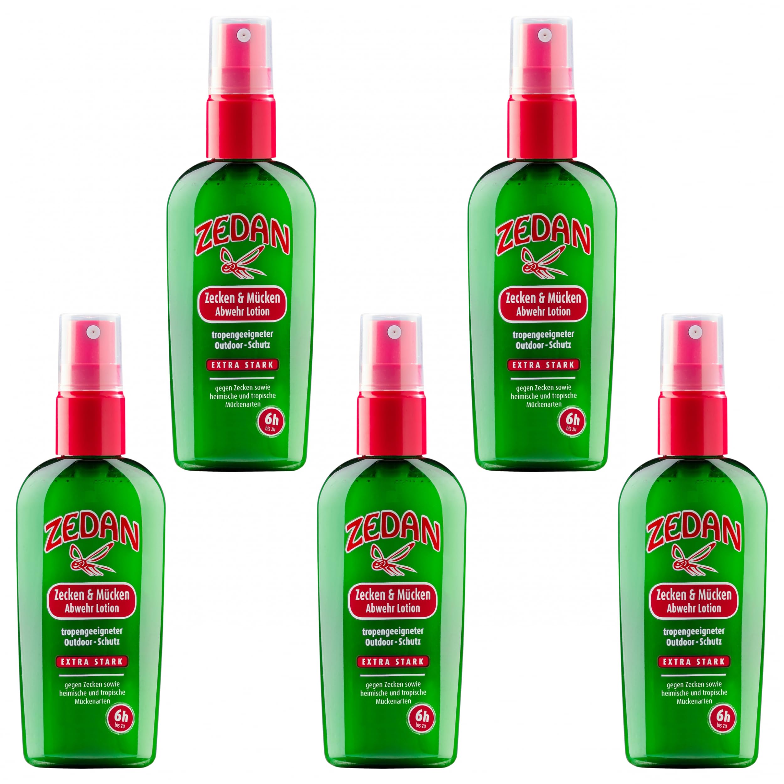 RL24 Zedan - Zecken & Mücken Abwehr Sprühlotion | Zecken- & Mückenspray | tropengeeignetes Insektenspray | Mückenschutz für Kinder ab 12 Monate | Insektenschutz Spray | 5 x 100 ml (5er Set)