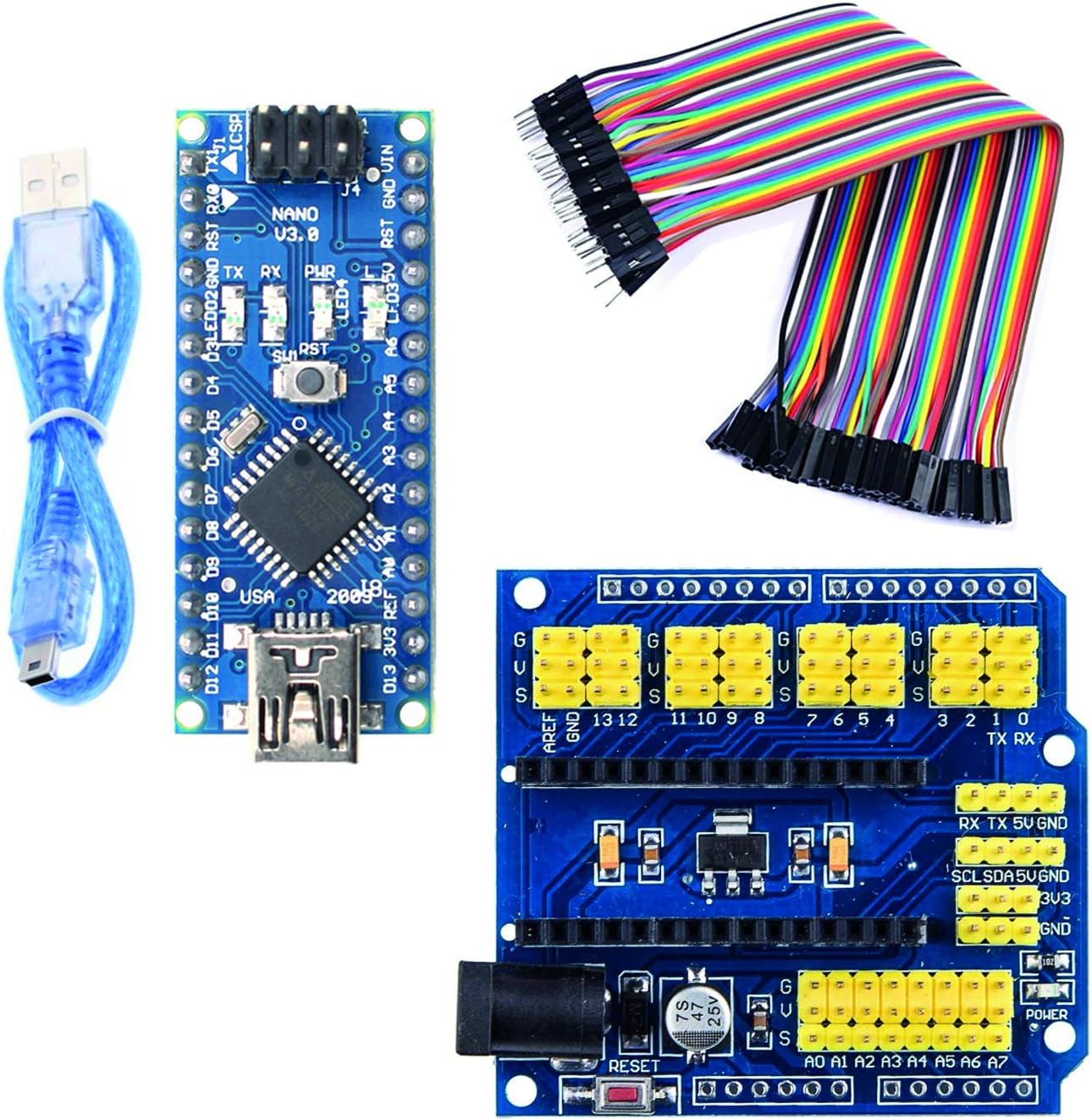 Ultimate Nano Project Starter Kit for Arduino Nano, Arduino Nano & Arduino Nano Proto Shield, Jumper Cable, Arduino Kits, Arduino Nano Kits