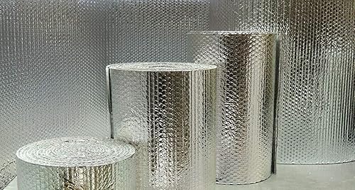 Miniatura 4 de US Energy Products - Rollo de burbujas reflectante con aislamiento continuo de doble lámina R8, plateado (1 pie x 10 pies)