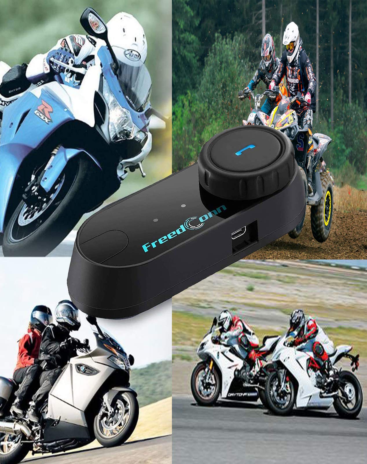 FreedConn Motorcycle Helmet Bluetooth DualWay 800M Motorbike