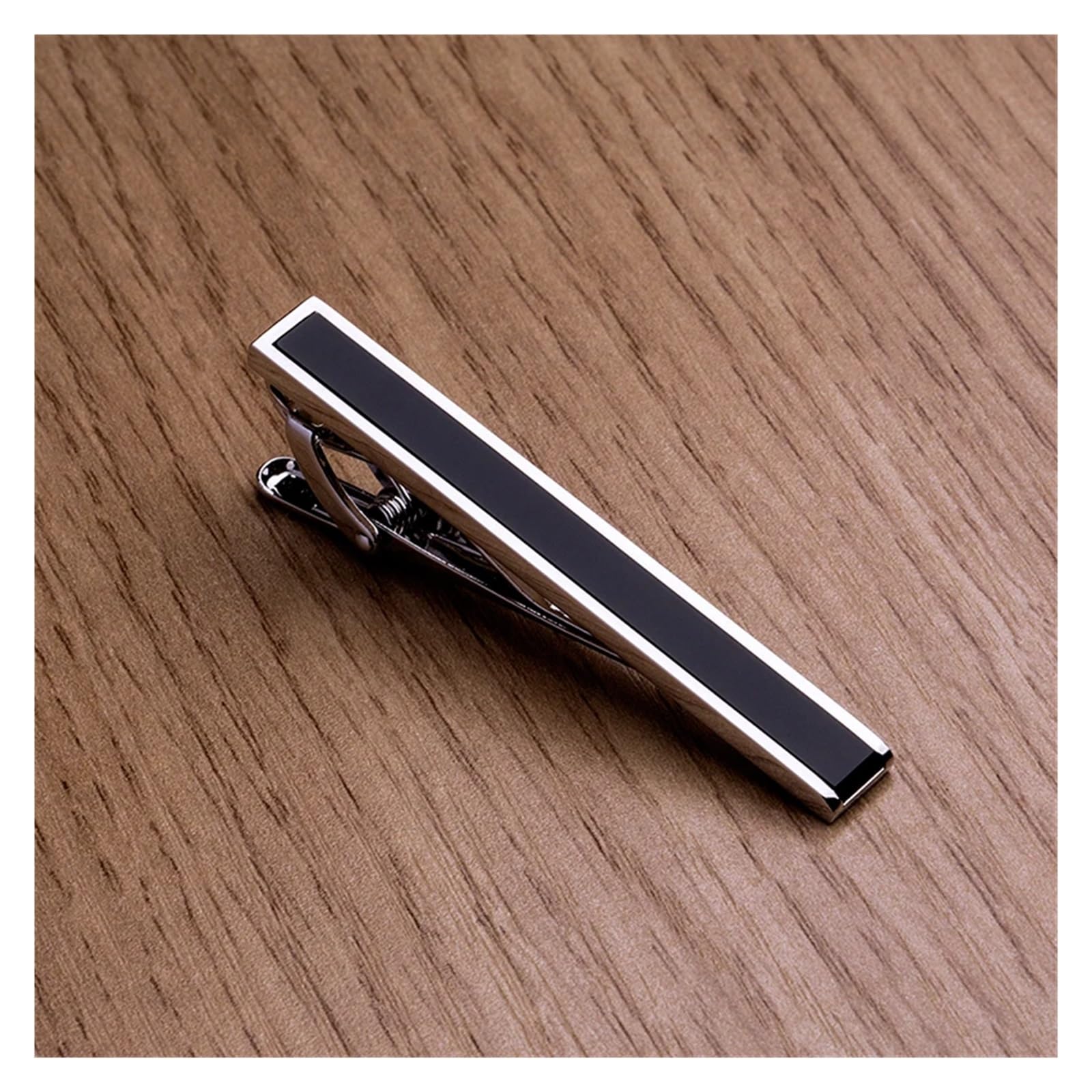 Pasador de Corbata Alfiler De Corbata Hombre Gemelos Piedra Negra