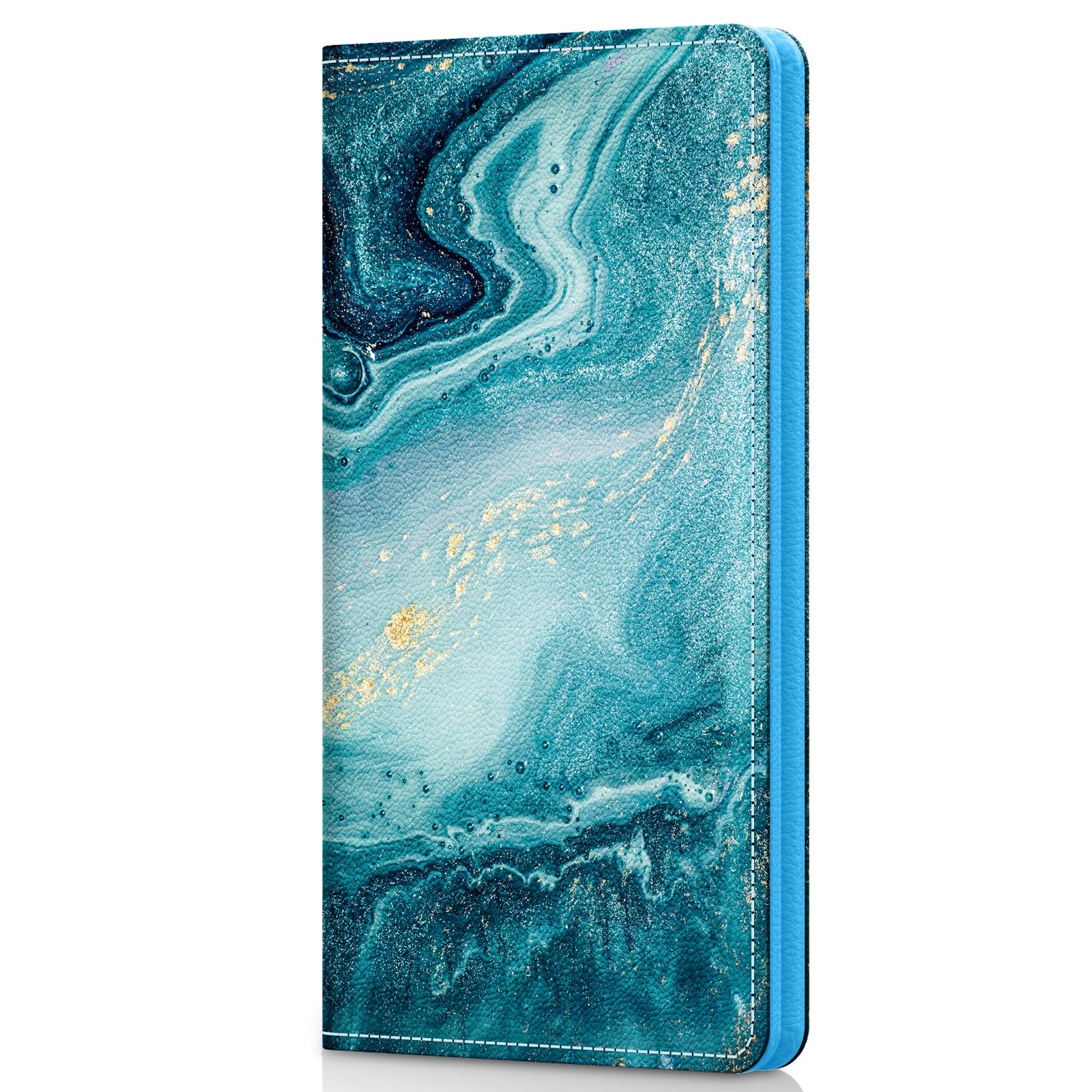 Pisypox Checkbook Cover for Personal Checkbook?Patterned Pu Leather check book covers for women and men?with Pen Holder & Built-in Clear Plastic Divider for Duplicate Checks