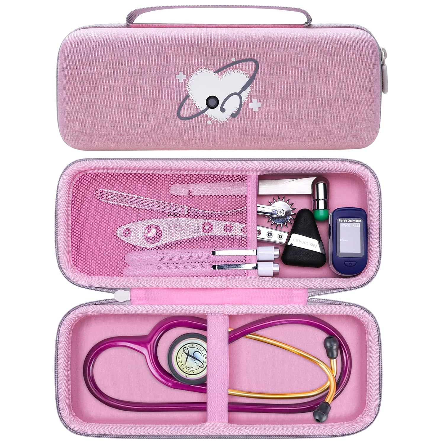 Stethoscope Case for 3M Littmann Cardiology III,II,IV,3M Littmann Master Cardiology/MDF MDOne Stainless Steel Stethoscope, Extra Pocket for Doctor & Nurse Accessories - Cream
