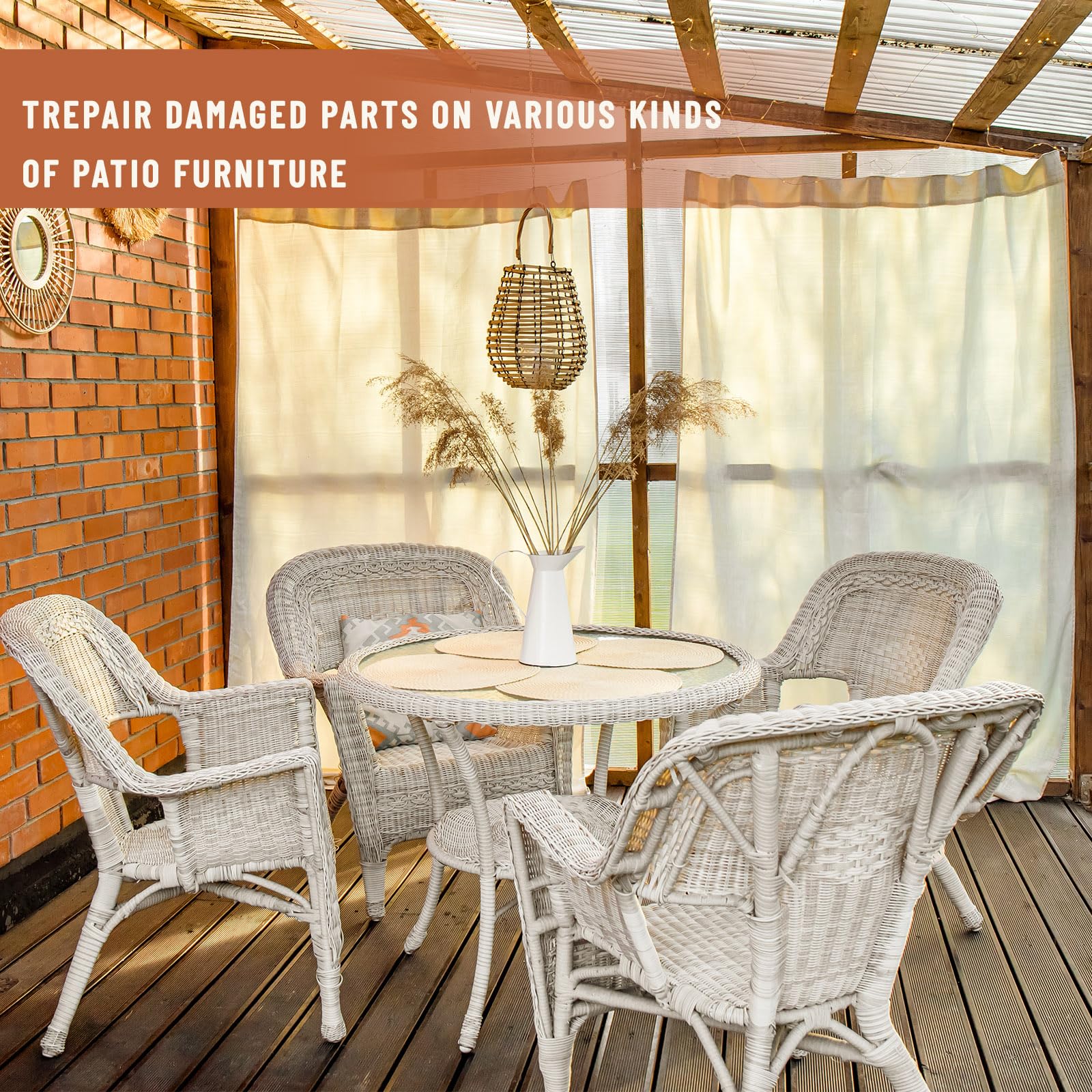 Wicker Repair Kit - 98ft Green Synthetic Rattan For Furniture Restoration