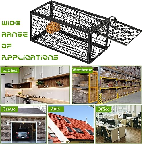 Miniatura 7 de Qualirey 1 Pieza Trampa Humana para Ratas Ardilla Listada Roedor Ratón Ardilla Trampa de 9.1 x 4.5 x 4.5 Pulgadas Animales Vivos Ratón Topillos