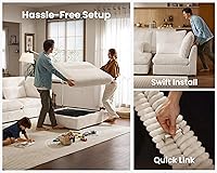 Vista 6 de Sofá modular de gran tamaño, sofá seccional de pana Cloud extra profundo con diván otomano chaise, sofá cama de chenilla esponjosa de 8 plazas