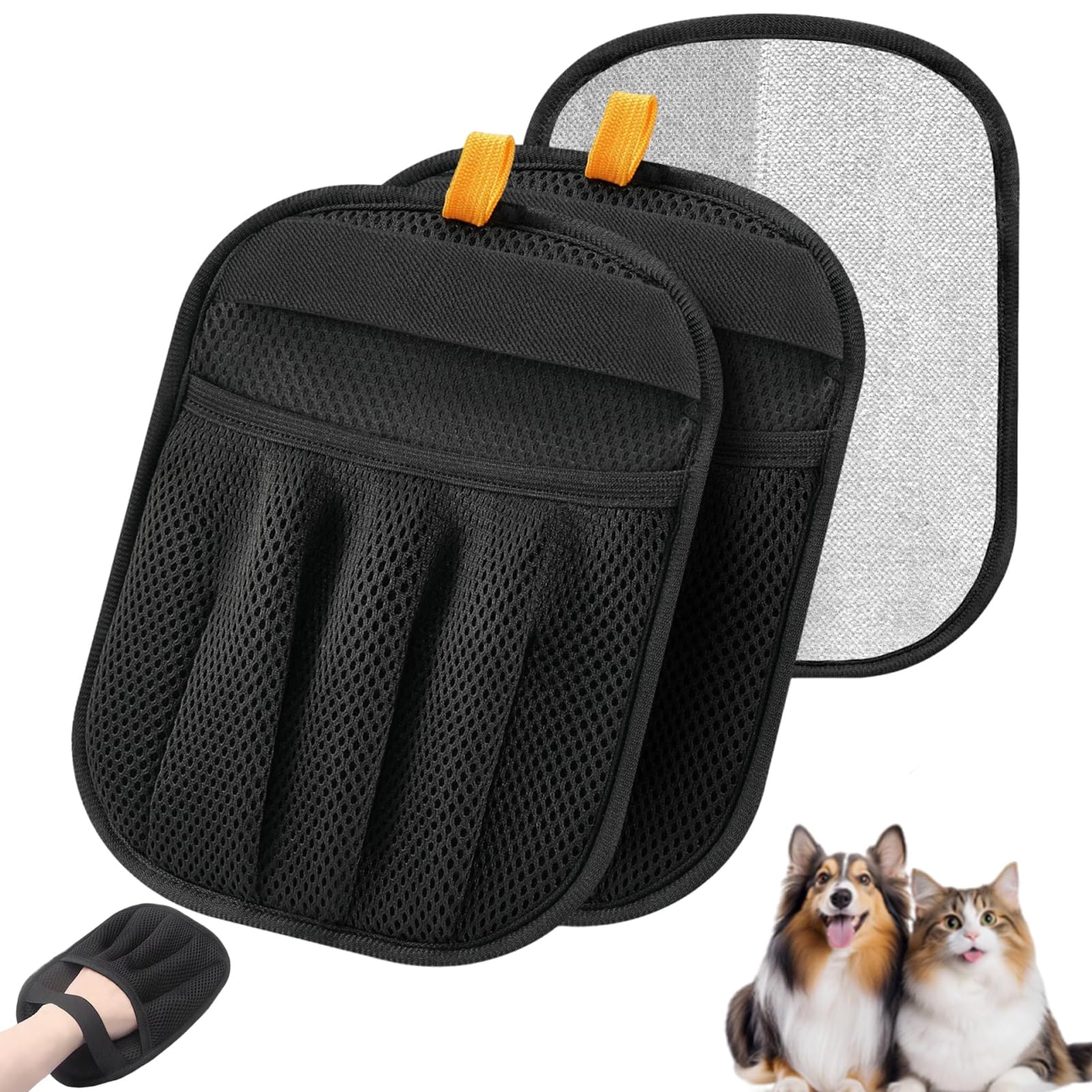 KxrTpx 3 Pcs Dog Hair Remover Gloves, Fur Friends Pet Hair Remover, Pet Hair Removal Glove for Multiple Surfaces, Reusable Cat Fur Remover, Washable Grooming Accessories