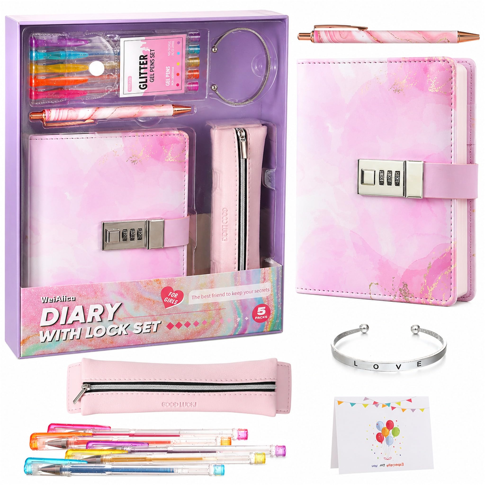 Amazon.com: WeiAlico Secret Diary with Lock for Girls Ages 8-12