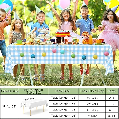 Vista 63 de misaya Paquete de 4 manteles desechables de búfalo, mantel de plástico impermeable de 54 x 108 pulgadas, manteles rectangulares a cuadros caqui