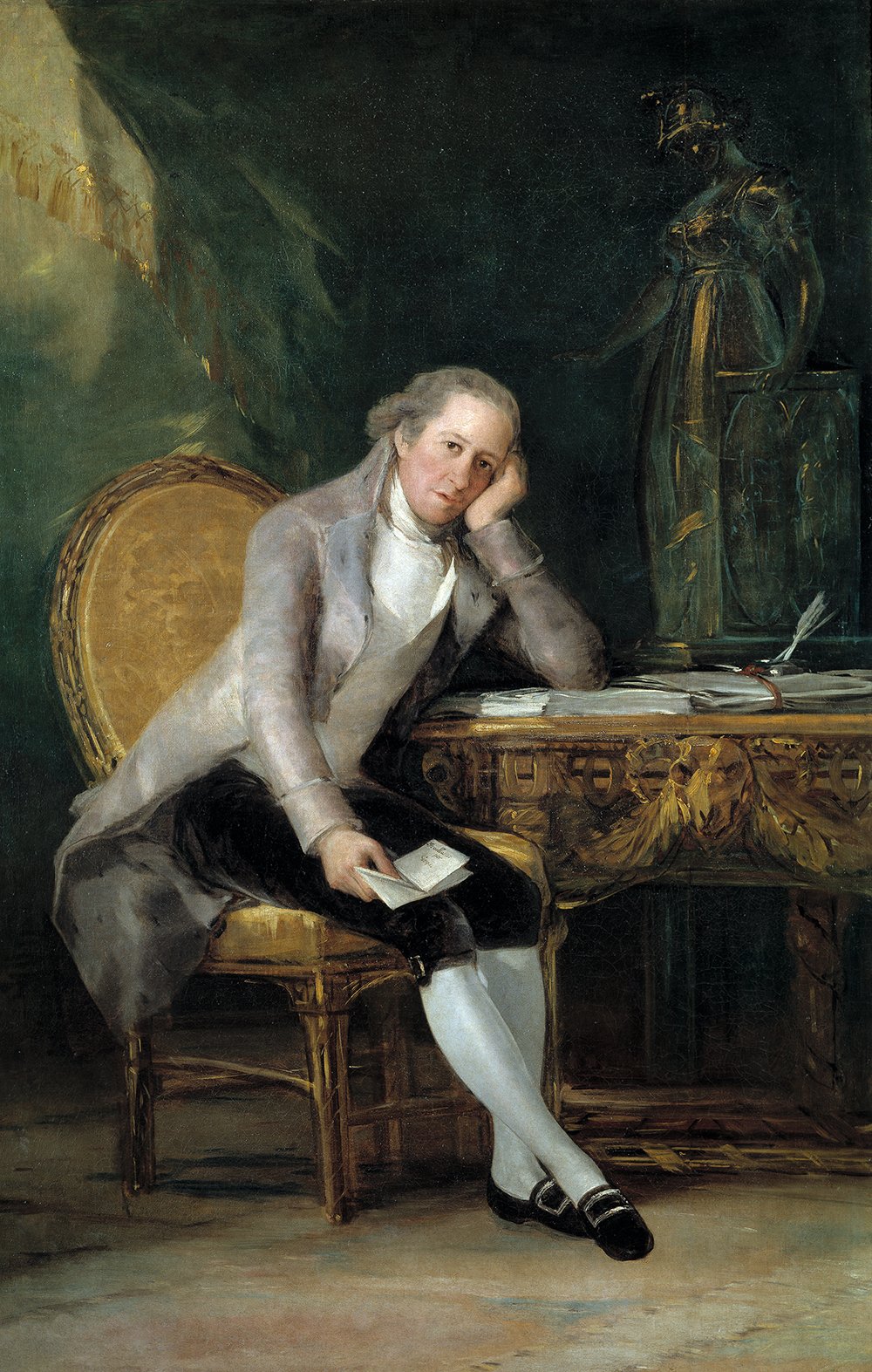 Lámina artística mate de Gaspar Melchor de Jovellanos por Goya con marco marrón selecto