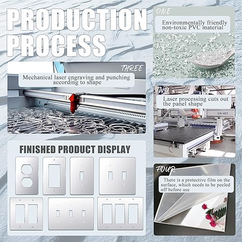 Miniatura 2 de Placas de interruptor de luz de espejo, cubiertas de salida de placa de pared duradera, placas de interruptor de espejo de acrílico y cubiertas