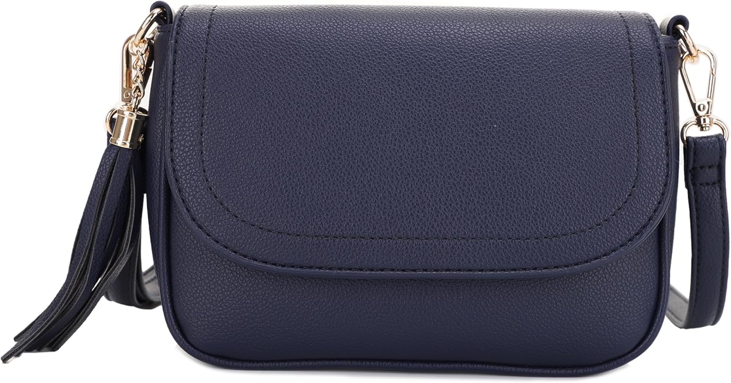 EVVE Small Crossbody Bags for Women Trendy Flap Saddle Purses with Tassel Vegan leather Shoulder bag | Small, Trendy, Flap, Purses, with Tassel, Small