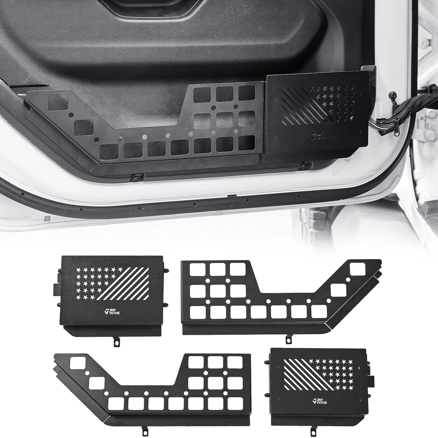 JOYTUTUS Front Door Storage Box Pockets Compatible with 2018-2023 Wranlger JL & 2020-2023 Gladiator JT, Door Net Replacement Side Insert Organizer Molle Panel, 2 Packs